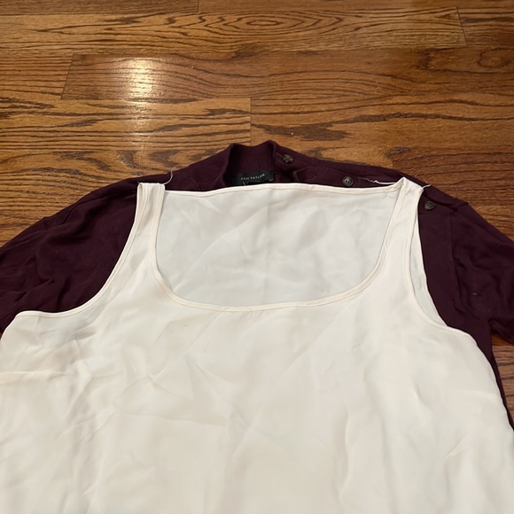 Ann Taylor layered purple sweater with ivory tank layer - Picture 5 of 5